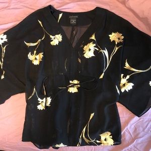 Kimono Style Sheer Blouse